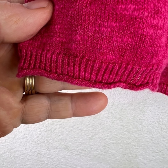 EILEEN FISHER Pink cardigan, V-neck with double button closure. 2 pockets - Picture 7 of 8